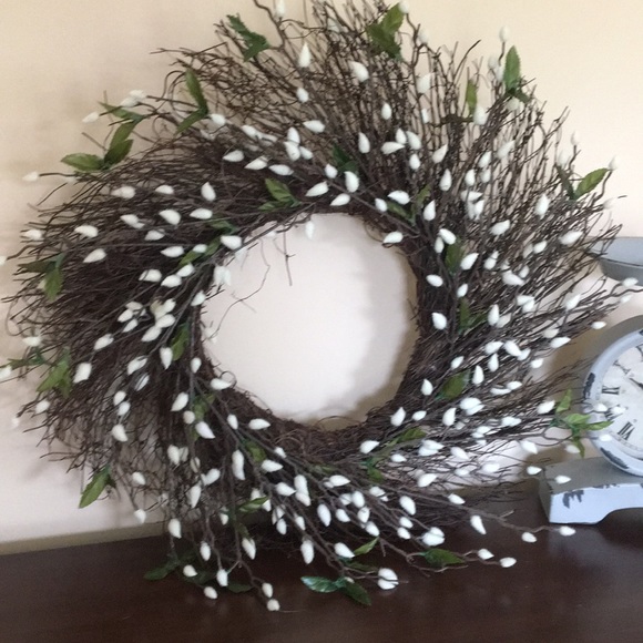 Other - Rustic Modern Farmhouse White Willow Twig Wreath